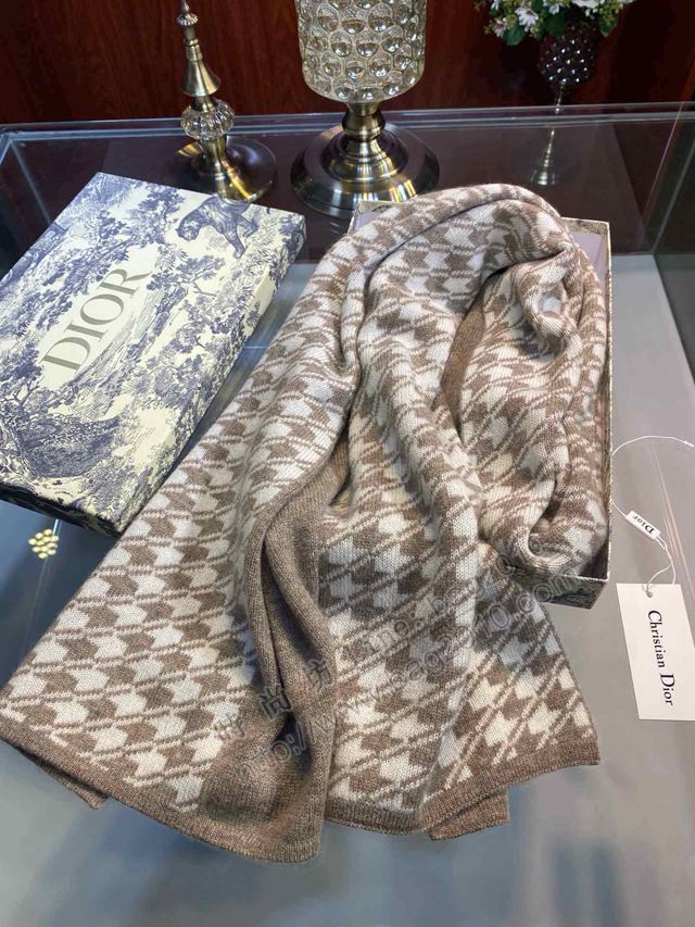 Dior圍巾 千鳥格秋冬必備時尚元素單品 迪奧羊絨交織女圍巾  llwj6733